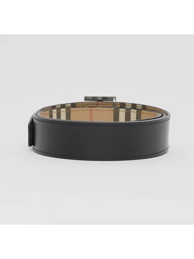 Reversible Monogram Motif Vintage Check Leather Belt Beige - BURBERRY - BALAAN 9