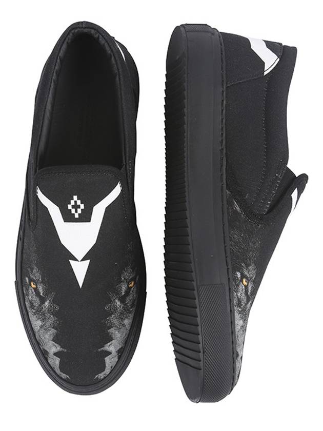 EM9003 Men's WOLF RACE Black Slipons - MARCELO BURLON - BALAAN 1