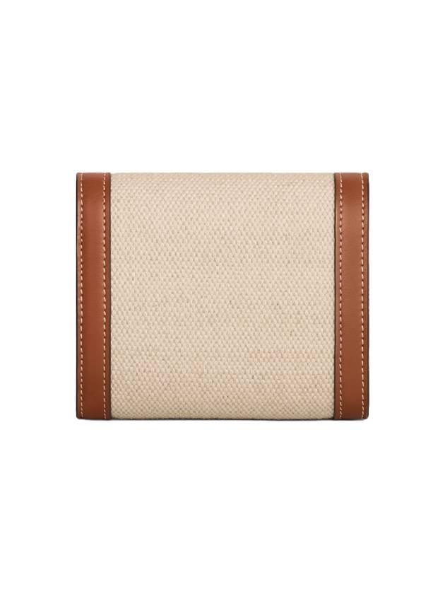 Women's Triomphe Small Textile Calfskin Wallet Natural Tan - CELINE - BALAAN 4