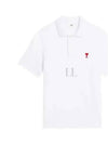 Small Heart Logo Polo Shirt White - AMI - BALAAN 2