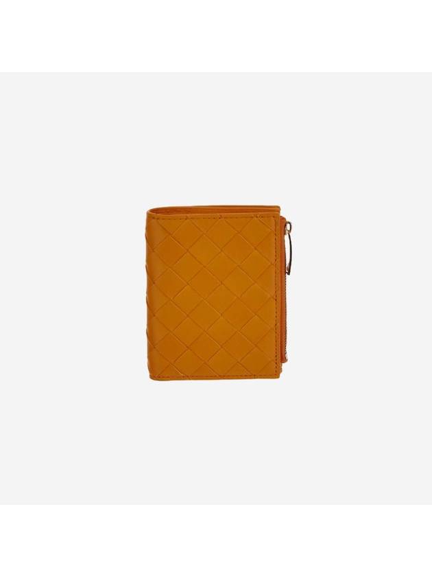 Intrecciato Zipper Small Half Wallet Tangerine - BOTTEGA VENETA - BALAAN 1