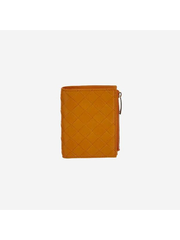 Intrecciato Zipper Small Half Wallet Tangerine - BOTTEGA VENETA - BALAAN 1