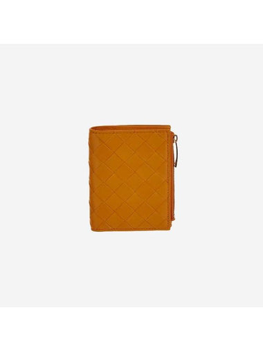 Intrecciato Zipper Small Half Wallet Tangerine - BOTTEGA VENETA - BALAAN 1