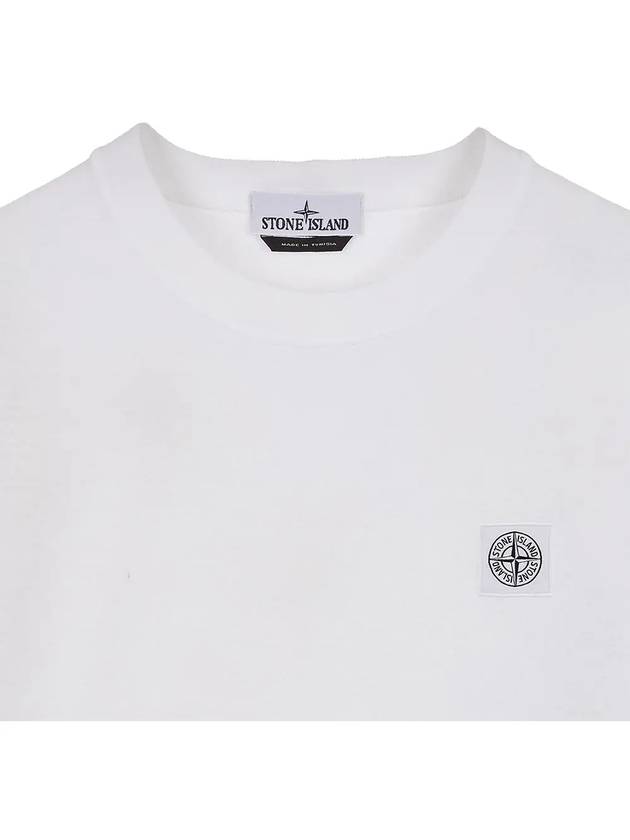 Organic Cotton Short Sleeve T-Shirt White - STONE ISLAND - BALAAN 7