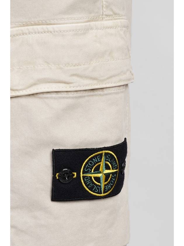 Stretch Cotton Cargo Straight Pants White - STONE ISLAND - BALAAN 6