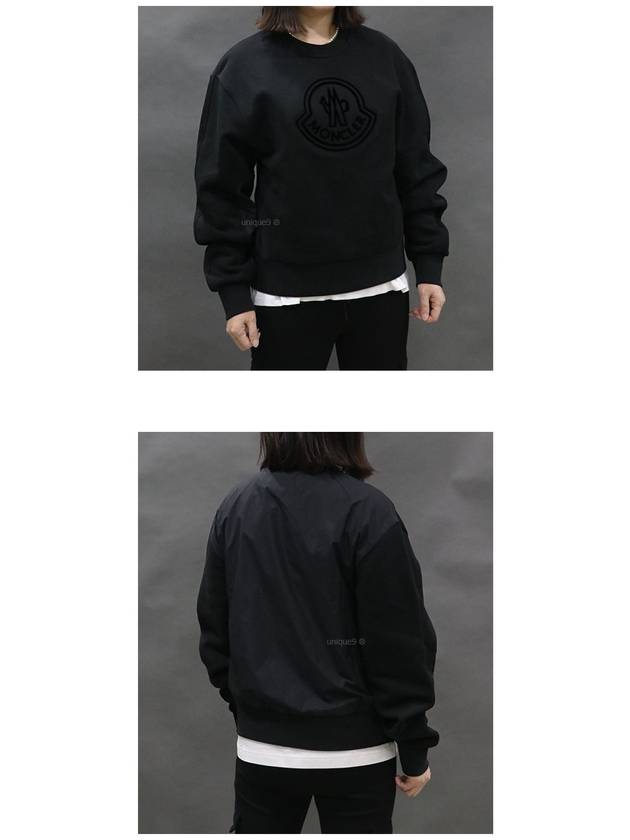 Women's Logo Sweatshirt Black - MONCLER - BALAAN 3