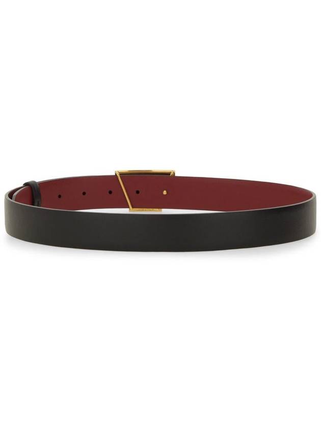 T Timeless Buckle Reversible Leather Belt Black - TOD'S - BALAAN 4