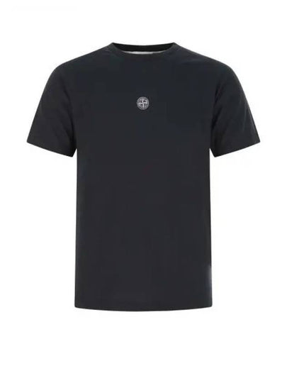 Embroidered Logo Short Sleeve T-Shirt Navy - STONE ISLAND - BALAAN 2