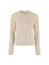 Women's Edipo Cable Cashmere Knit Top Beige - MAX MARA - BALAAN 2