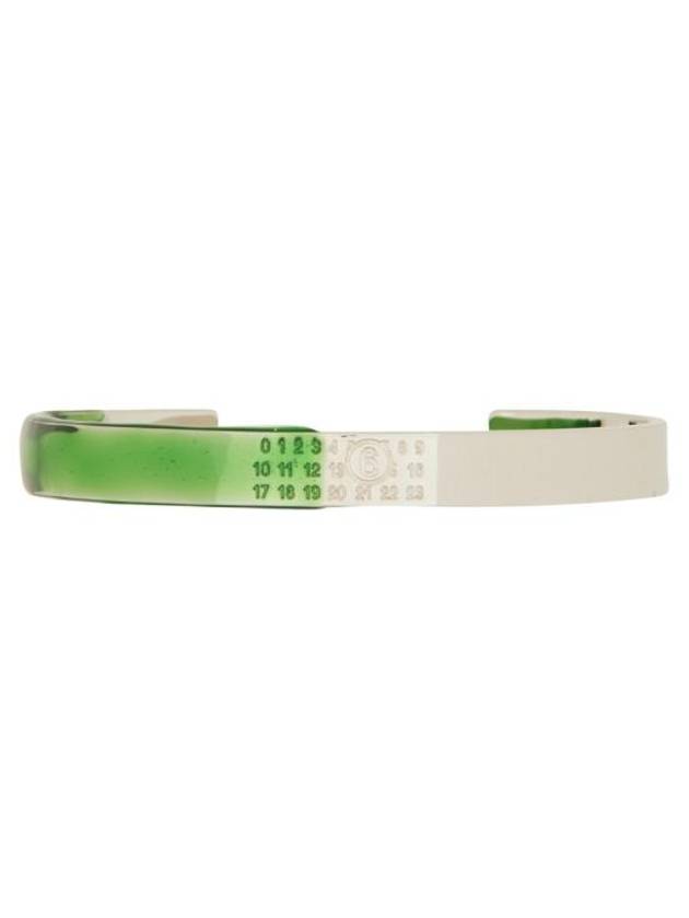 Numeric Engraved Cuff Bracelet Green Silver - MAISON MARGIELA - BALAAN 1