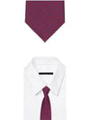 GG frame pattern silk tie navy red - GUCCI - BALAAN.