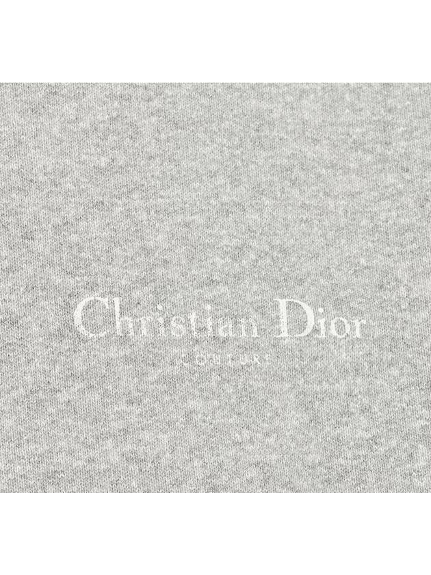 Logo Print Cotton Hoodie Grey - DIOR - BALAAN 8