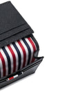 Pebble Grained Leather Double Card Wallet Black - THOM BROWNE - BALAAN 6