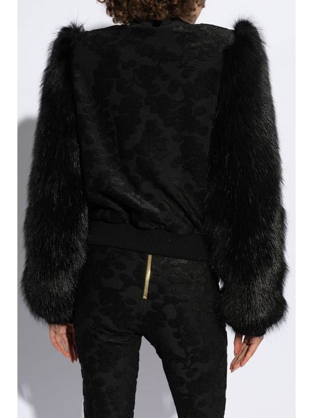 Balmain Jacket With Sleeves Finished With Faux Fur, Women's, Black - BALMAIN - BALAAN 4