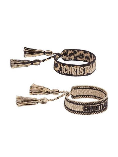 Embroidered Logo Bracelet Set Beige - DIOR - BALAAN 1