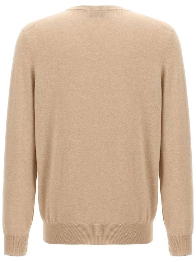 Crew Neck Cashmere Knit Top Beige - BRUNELLO CUCINELLI - BALAAN 3