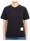 Women's Loopback Cotton Short Sleeve T-Shirt Navy - THOM BROWNE - BALAAN 2