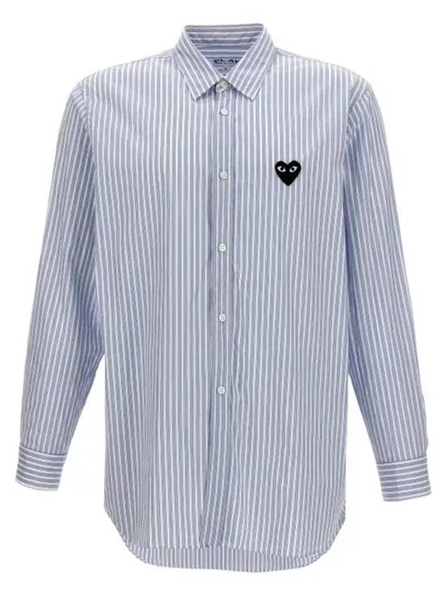 Heart Wappen Stripe Long Sleeve Shirt Blue - COMME DES GARCONS - BALAAN 2