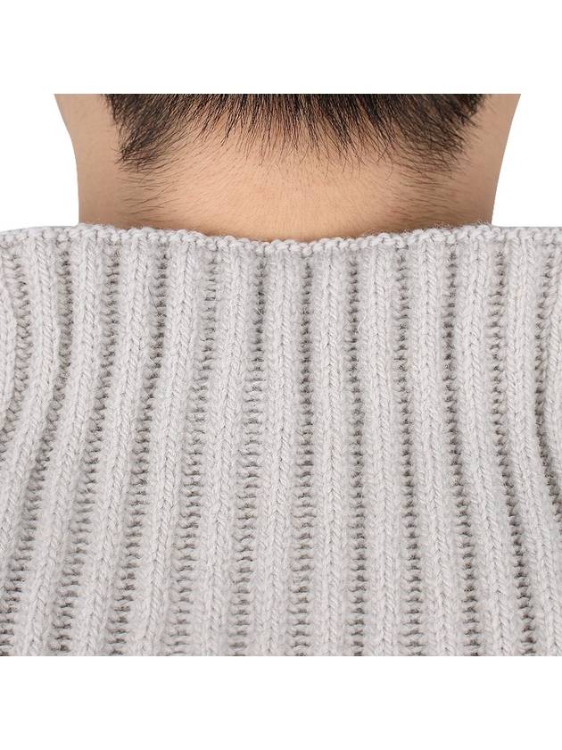 Marina Full Ribbed Pure Wool Mock Turtleneck Plaster Beige - STONE ISLAND - BALAAN 9