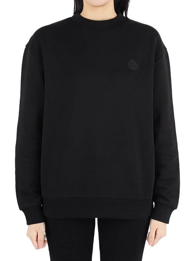 Moncler Women s Logo Patch Back Printing Sweatshirt Black 8G00031 809KR 999 - MONCLER - BALAAN 1