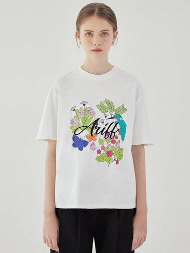 Women's Floral A TShirt_Ivory - ARIFF - BALAAN 1