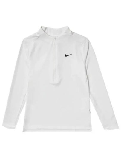 Women's Dri Fit UV Advantage Half Zip Long-Sleeve T-Shirt White - NIKE - BALAAN 2