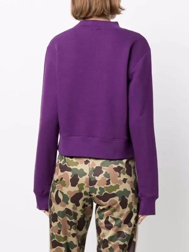 Bear Patch Crew Neck Sweatshirt Purple - PALM ANGELS - BALAAN 5