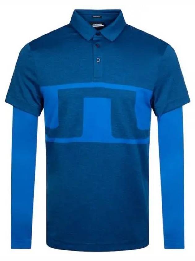 Men's Leon Regular Fit Long Sleeve Polo Shirt Blue - J.LINDEBERG - BALAAN 2