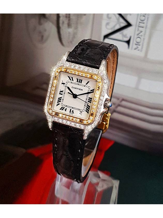 Panda top of the line 2 full diamond leather watch - CARTIER - BALAAN 9