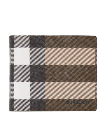 Check Canvas Half Wallet Beige - BURBERRY - BALAAN 1