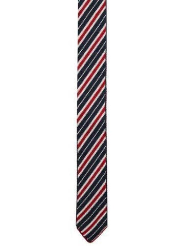 Multicolor knitted silk striped tie - THOM BROWNE - BALAAN 1