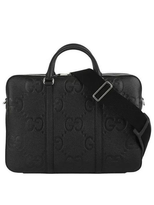 Jumbo GG Leather Brief Case Black - GUCCI - BALAAN 2