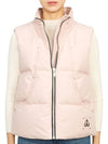 Women's Logo Patch Zipper Padded Vest Pink - MOOSE KNUCKLES - BALAAN 3