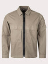 Organic Gabardine Over Long Sleeve Shirt Walnut - CP COMPANY - BALAAN 2