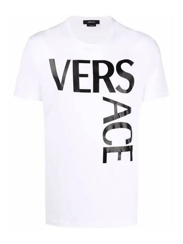 Men's logo print short sleeve tshirt white 10012881 A00922 1W000 - VERSACE - BALAAN 1