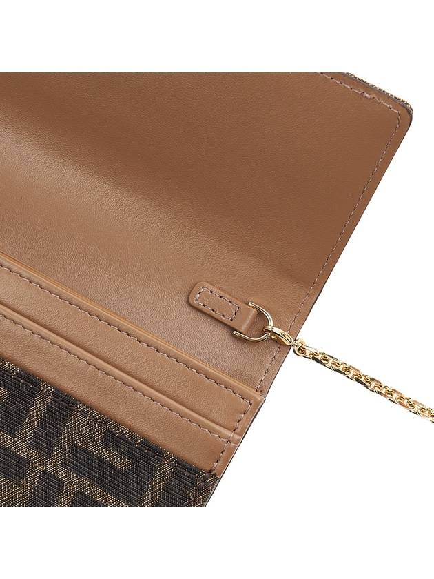 Fabric Chain Long Wallet Brown - FENDI - BALAAN 8