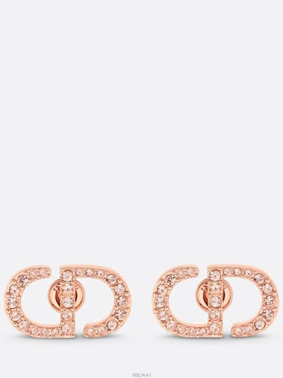 Petit CD Stud Crystal Earrings Pink - DIOR - BALAAN 2