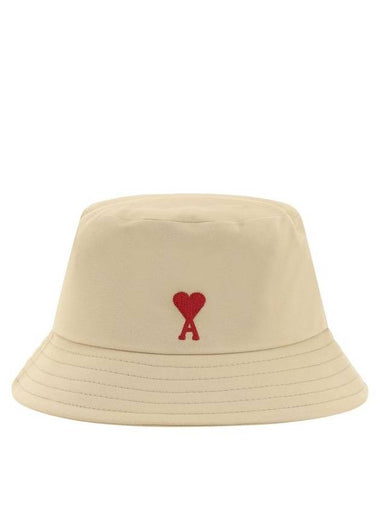 De Coeur Embroidered Bucket Hat Sand - AMI - BALAAN 1