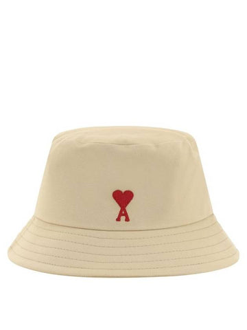 De Coeur Embroidered Bucket Hat Sand - AMI - BALAAN 1