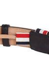 Men's Three Stripes Tab Pebbled Leather Belt Black - THOM BROWNE - BALAAN 7