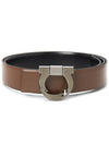 Gancini Reversible Leather Belt Black - SALVATORE FERRAGAMO - BALAAN 3