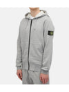 Cotton Fleece Garment Dyed Hoodie Grey - STONE ISLAND - BALAAN 3