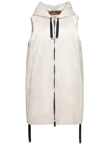 Women's Greengi Water Resistant Technical Canvas Vest Ice - MAX MARA - BALAAN 1