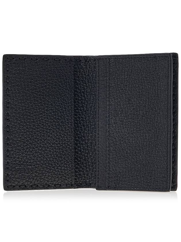 Selleria Logo Leather Card Wallet Black - FENDI - BALAAN 11