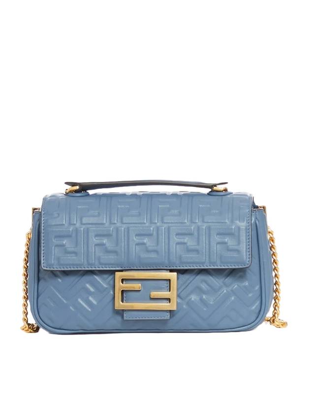 Baguette Medium Nappa Leather Chain Shoulder Bag Blue - FENDI - BALAAN 1