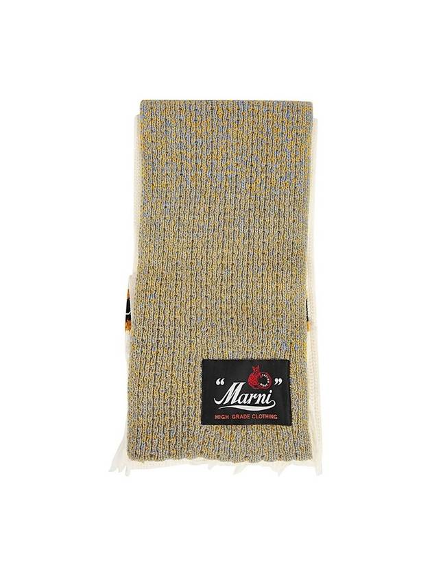 logo patch alpaca wool muffler white beige - MARNI - BALAAN 1