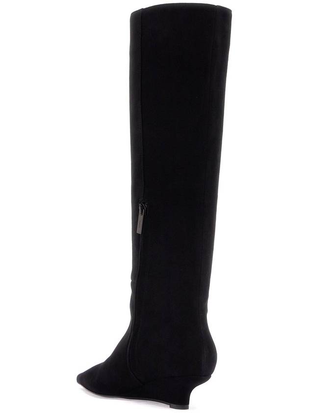 black suede knee-high boots with low heel - TOTEME - BALAAN 3