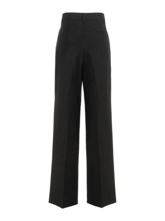 High Waist Wool Wide Pants Black - BURBERRY - BALAAN 3