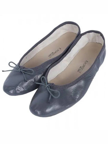 Women s leather flat shoes dark gray PO DS 20 1120765 - PORSELLI - BALAAN 1