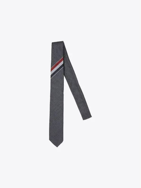 Three-Line Engineer Stripe Wool  Neck Tie Dark Grey - THOM BROWNE - BALAAN 2